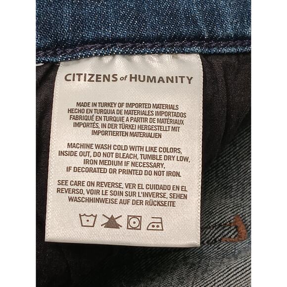 Citizens of Humanity Rocket Crop Mid Rise Skinny Jeans Blue Distressed 26 - Picture 15 of 16